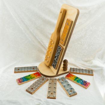 Modulares Paddle aus Eichenholz mit Wechsel-Inlays – Handarbeit, Set mit Ständer