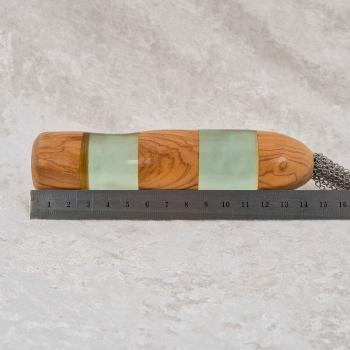 Flogger aus Olivenholz und Edelstahl Ketten